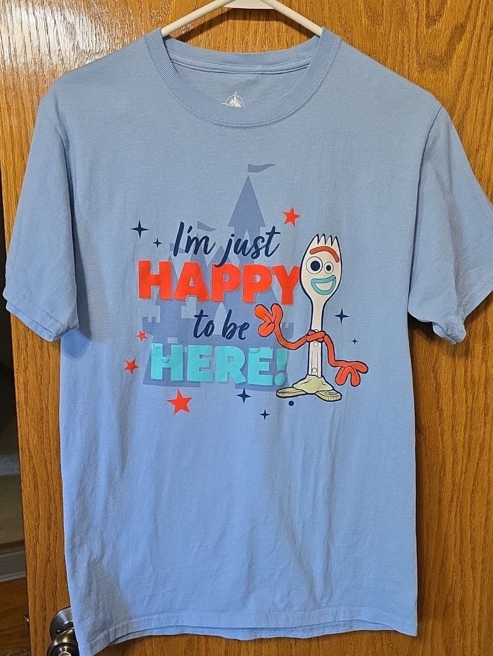 Disney Parks Light Blue Forky Tee Small